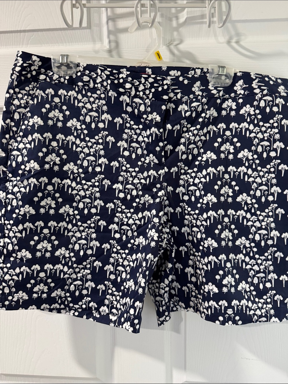 Izod Navy Blue and White Floral Print Women's Shorts